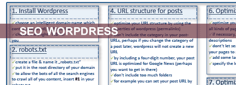 Seo WordPress Cheat Sheets